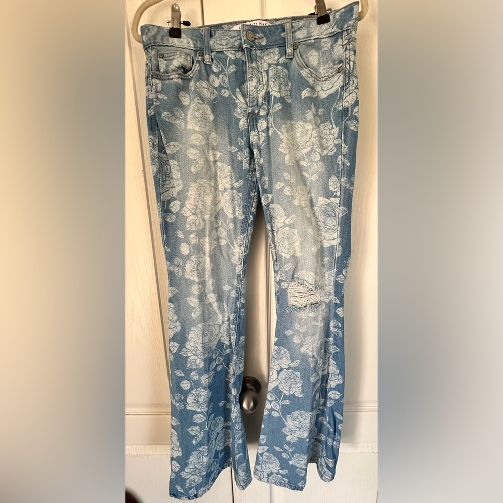 Celebrity Pink Rose pattern jeans